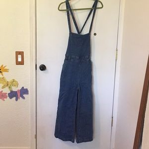 Madewell zipper cross back denim overalls